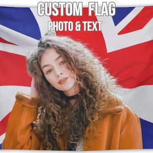 Custom Pink Union Jack Flag Tapestry: Personalized UK Flag with Any Photo & Text