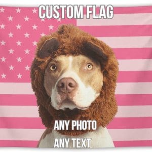 Custom Pink American Flag Tapestry: Personalized Photo or Text