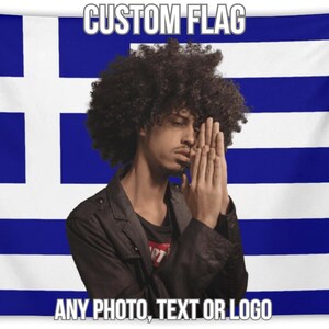 Custom Photo Greece Flag Tapestry: Personalized Wall Art