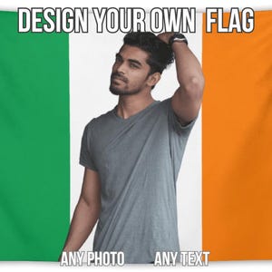 Custom Ireland Flag Tapestry, Personalized Irish Photo Banner