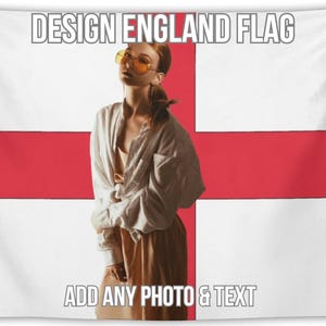 Custom England Flag Tapestry: Personalized Photo Gift for England Fans