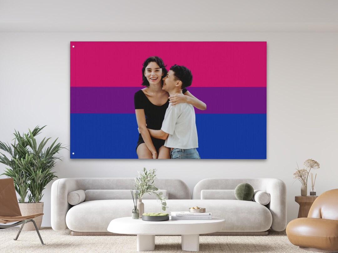 Custom Bisexual Pride Flag Tapestry: Personalized Photo & Text - Etsy
