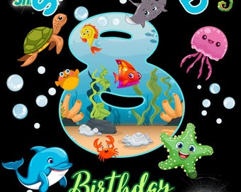 8 Year Old SeaWorld Birthday Crew Shirt