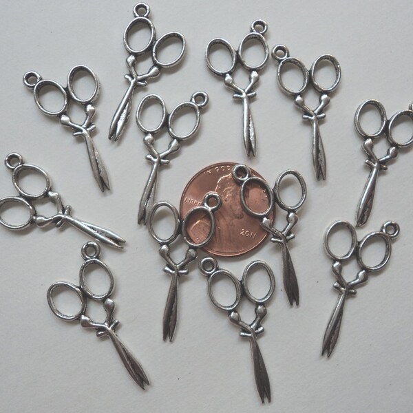 Pewter silver tone scissors sewing charms 24 pcs This listing is Reserved for MilissaReeves