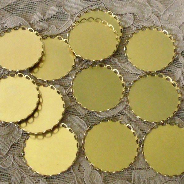 25mm Round lace edge bezel cameo digital print settings cups 1 inch lot