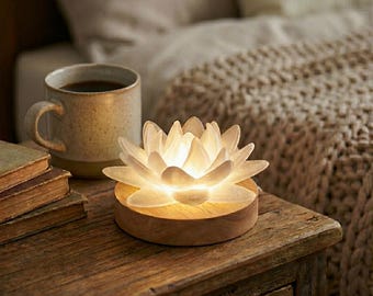 80年代ヴィンテージ ロータスフラワーフロアランプ：スモーキー