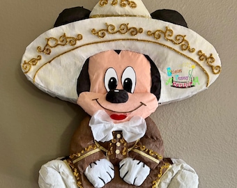 Mickey Mouse piñata for a birthday party.