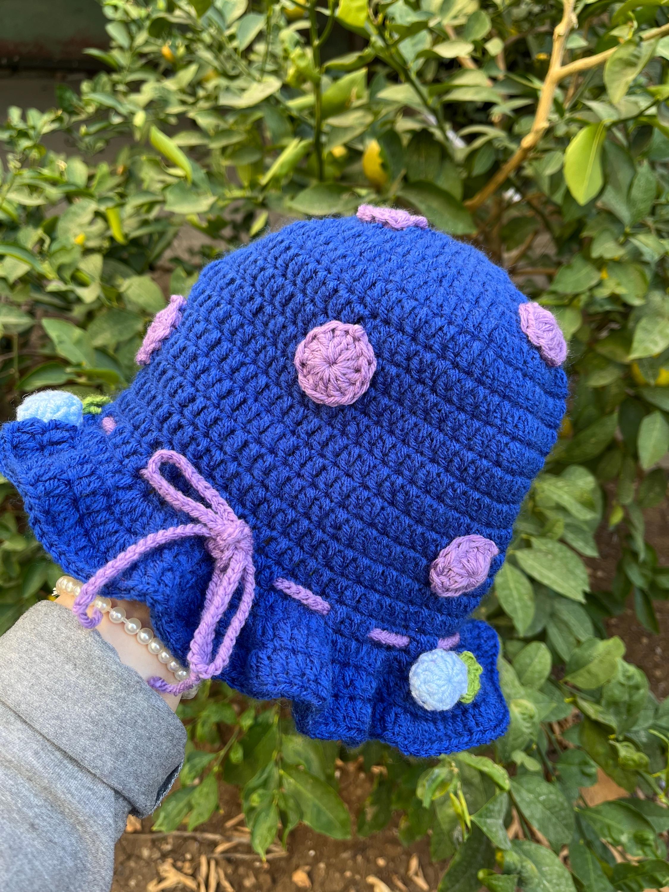 ??Blueberry granny square bucket hat?? Crochet granny square bucket hat available for purchase on  main image 4