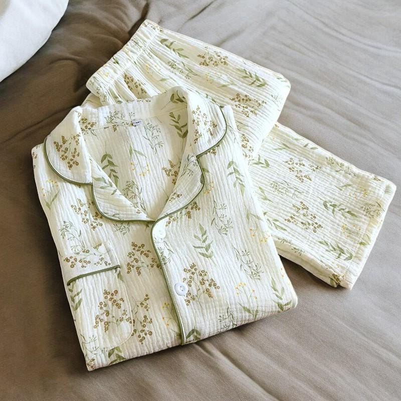 Women's cotton button down pajama set shop