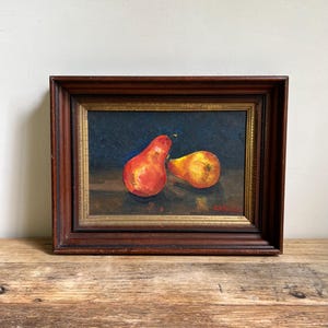 Framed Still Life Oil Painting of Pairs - Signed