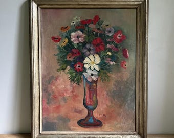 Beautifully Framed Oil Painting Still Life of Flowers