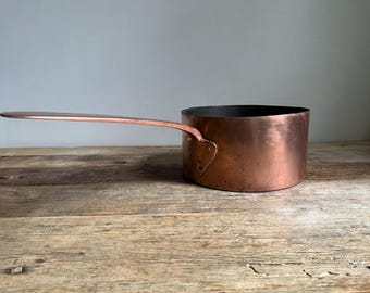 Antique Dovetailed Copper Pan with Copper Handle - 24cm