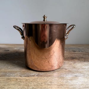 Copper Stock Pot with Lid - 16.5cm