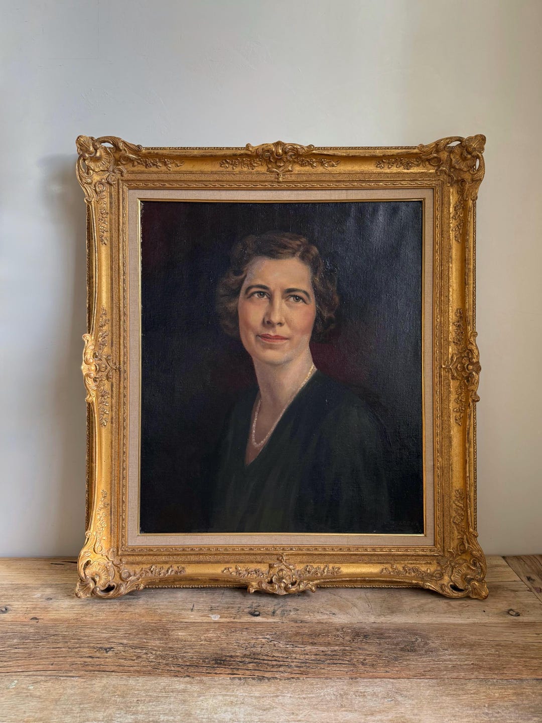 Vintage Framed Oil Portrait Painting of Woman, 26"x30" - Etsy
