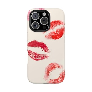 Kisses Phone Case | Trendy Y2k Phone Case | iPhone 16 15 14 13 12 11 | Samsung S21 S22 S23 S24 | Aesthetic Phone Case | Coquette Trendy