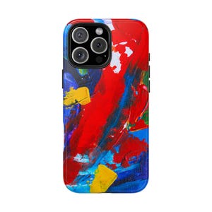 Abstrakte Malerei Handyhülle für iPhone 16 15 14 13 12 11 und S21 S22 S23 S24, bunte Handyhülle, Tough CaseTough Phone Cases