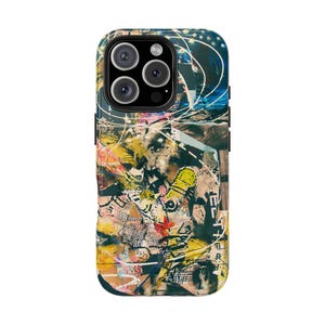 Abstrakte Malerei Handyhülle für iPhone 16 15 14 13 12 11 und S21 S22 S23 S24, bunte Handyhülle, Tough CaseTough Phone Cases