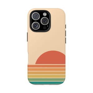 Retro Stripes Phone Case Aesthetic cover For iPhone 16 15 14 13 12 11 and S21 S22 S23 S24, retro phone case, tough case, striped phone case