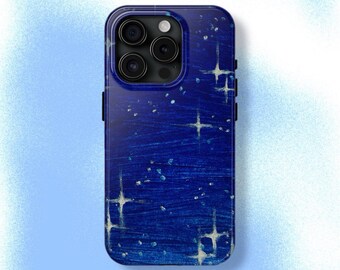 Night Sky Phone Case Blue Stars Y2K Grunge Celestial Universe Cool Girl iPhone Pro Max 16 15 14 13 12 11 Samsung Galaxy S24 S23 S22 S21