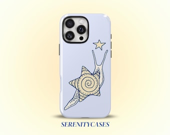 Star Snail Phone Case Y2K Blue Yellow Cute Whimsy Animal Celestial Cool Girl Gift iPhone Pro Max 16 15 14 13 Samsung Galaxy S24 S23 S22 S21