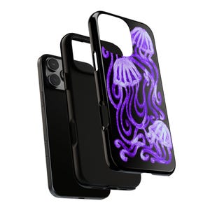 Whimsical Purple Jellyfish Phone Case, Cute Coastal Grunge Whimsical Cool Girl Gift iPhone Pro Max 17 16 15 14 13 12 Samsung Galaxy S26 S25 image 4