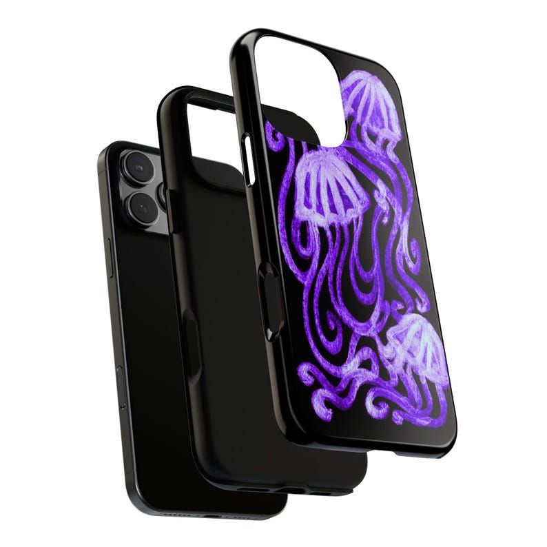 Whimsical Purple Jellyfish Phone Case, Cute Coastal Grunge Whimsical Cool Girl Gift iPhone Pro Max 17 16 15 14 13 12 Samsung Galaxy S26 S25 image 4