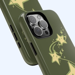 Green Whimsical Star Cute Phone Case Y2K Celestial Whimsy Kawaii Cool Gift iPhone Pro Max 17 16 15 14 13 12 Samsung Galaxy S25 Google Pixel image 3