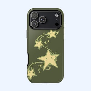 Green Whimsical Star Cute Phone Case Y2K Celestial Whimsy Kawaii Cool Gift iPhone Pro Max 17 16 15 14 13 12 Samsung Galaxy S25 Google Pixel image 2