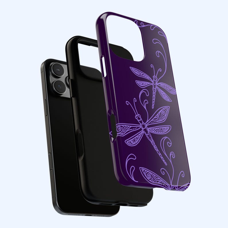 Purple Dragonfly Whimsical Phone Case, Cute Y2K Grunge, Elegant Boho Cool Gift iPhone Pro Max 17 16 15 14 13 12 Samsung Galaxy S26 S25 S24 image 4