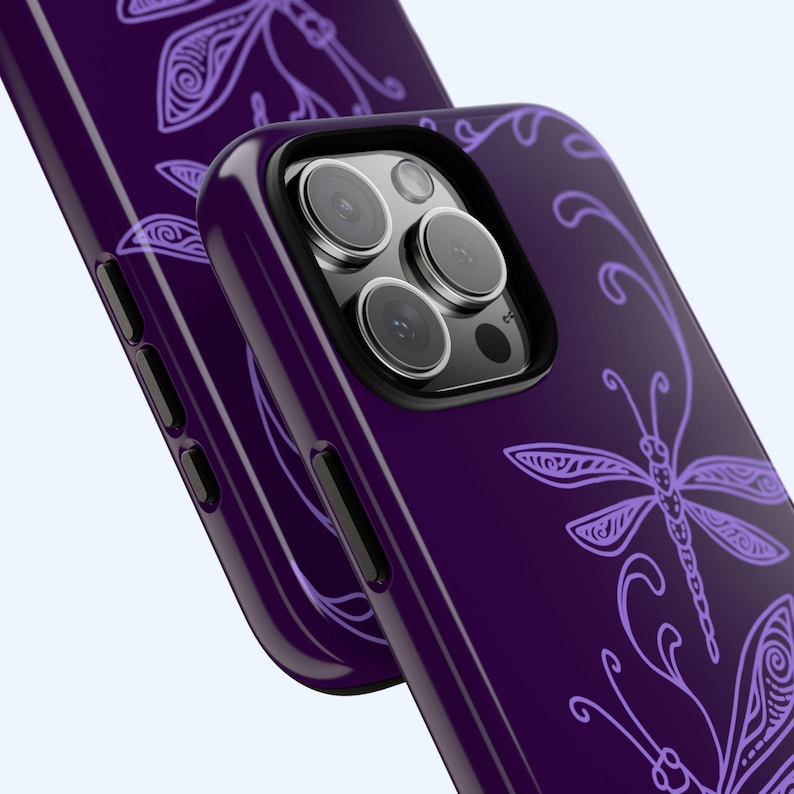 Purple Dragonfly Whimsical Phone Case, Cute Y2K Grunge, Elegant Boho Cool Gift iPhone Pro Max 17 16 15 14 13 12 Samsung Galaxy S26 S25 S24 image 3