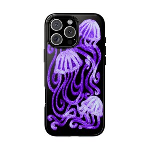 Whimsical Purple Jellyfish Phone Case, Cute Coastal Grunge Whimsical Cool Girl Gift iPhone Pro Max 17 16 15 14 13 12 Samsung Galaxy S26 S25 image 2