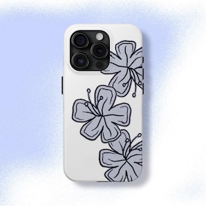 ユリ ブルー フローラル 携帯ケース Y2K かわいい トロピカル サマー フラワー キュート クール ガール iPhone Pro Max 16 15 14 13 12 Samsung Galaxy S24 S23 S22 S21