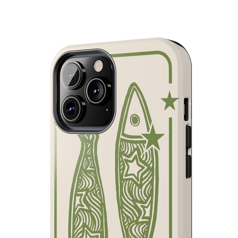 Sage Green Star Sardine Phone Case Cute Y2K Coastal Whimsy Fish Cool Girl iPhone Pro Max 17 16 15 14 13 12 11 Samsung Galaxy S26 S25 S24 image 4