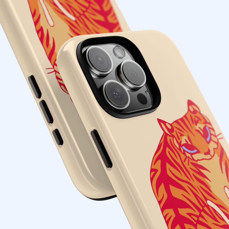 Orange Tiger Phone Case, Cute Grunge Indie Art, Bold Animal Cool Girl Gift iPhone Pro Max 17 16 15 14 13, Samsung Galaxy S25 Google Pixel image 3