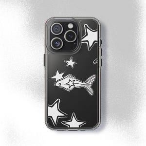 クリアなヒトデ型スマホケース　キュートなY2K 海 天体 グランジ クールガールギフト iPhone Pro Max 16 15 14 13 12 11 Samsung Galaxy S24 S23 S22 S21