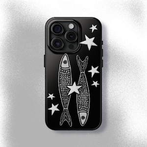 スターサーディン スマホケース Y2K キュート グランジ ゴシック ブラック フィッシュ クールガール ギフト iPhone Pro Max 16 15 14 13 12 11 Samsung Galaxy S24 S23 S22 S21