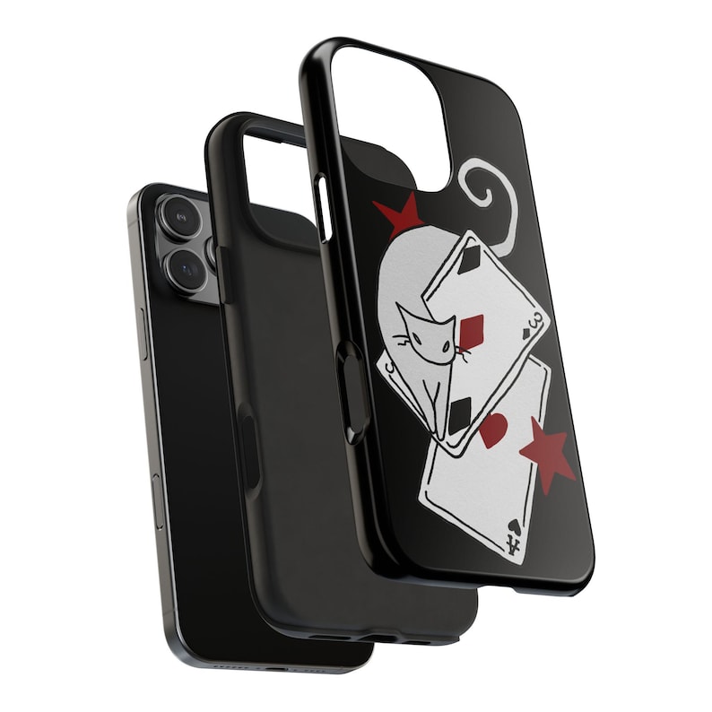 Lucky Playing Card Cat Phone Case Y2K Stars Cute Grunge Gothic Cool Graphic Gift iPhone Pro Max 17 16 15 14 13 12 Samsung Galaxy S26 S25 S24 image 4