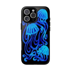 Whimsical Blue Jellyfish Phone Case, Cute Coastal Grunge Whimsical Cool Girl Gift iPhone Pro Max 17 16 15 14 13 12, Samsung Galaxy S26 S25 image 2