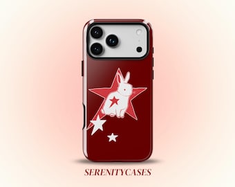 Red Star Bunny Cute Phone Case Y2K Grunge Celestial Kawaii Cool Girl Gift iPhone Pro Max 17 15 14 13 12 11 Samsung Galaxy S25 Google Pixel