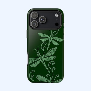 Green Dragonfly Whimsical Phone Case Cute Y2K Grunge Boho Cottagecore Cool Girl Gift iPhone Pro Max 17 16 15 14 13 12 Samsung Galaxy S26 S25 image 2