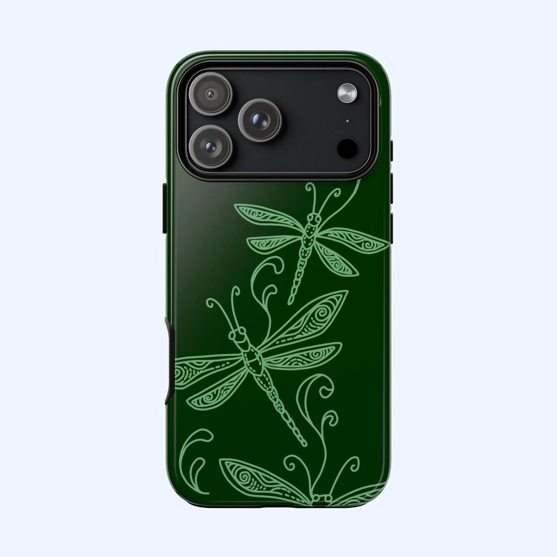 Green Dragonfly Whimsical Phone Case Cute Y2K Grunge Boho Cottagecore Cool Girl Gift iPhone Pro Max 17 16 15 14 13 12 Samsung Galaxy S26 S25 image 2