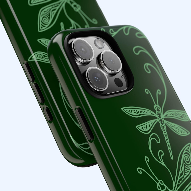 Green Dragonfly Whimsical Phone Case Cute Y2K Grunge Boho Cottagecore Cool Girl Gift iPhone Pro Max 17 16 15 14 13 12 Samsung Galaxy S26 S25 image 3