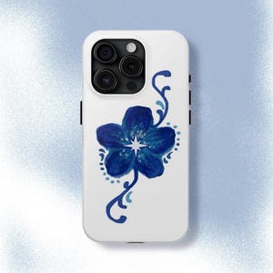 スターフラワーリリー 携帯ケース Y2K ブルー 花柄 キュート プリティ クール 女の子 ギフト iPhone Pro Max 16 15 14 13 12 11 Samsung Galaxy S24 S23 S22 S21