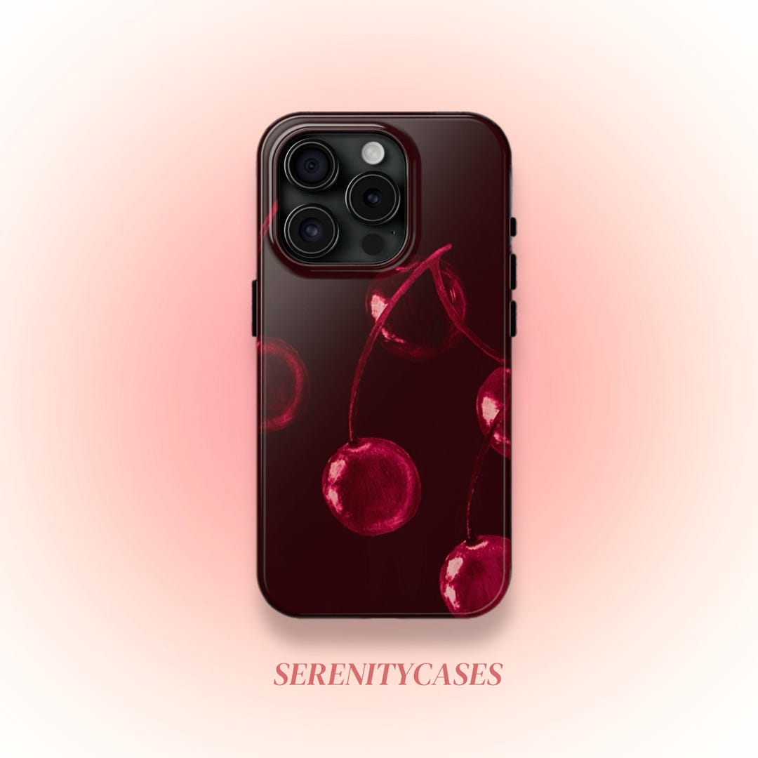Dark Red Cherry Phone Case Y2K Chic Cute Grunge Coquette Cool Girl Gift ...