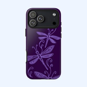 Purple Dragonfly Whimsical Phone Case, Cute Y2K Grunge, Elegant Boho Cool Gift iPhone Pro Max 17 16 15 14 13 12 Samsung Galaxy S26 S25 S24 image 2