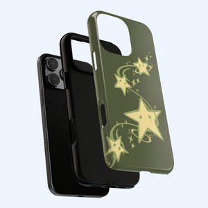 Green Whimsical Star Cute Phone Case Y2K Celestial Whimsy Kawaii Cool Gift iPhone Pro Max 17 16 15 14 13 12 Samsung Galaxy S25 Google Pixel image 4