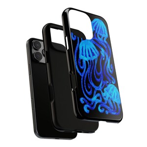 Whimsical Blue Jellyfish Phone Case, Cute Coastal Grunge Whimsical Cool Girl Gift iPhone Pro Max 17 16 15 14 13 12, Samsung Galaxy S26 S25 image 4