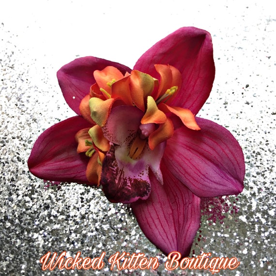Orchid Hair Clip Hawaiian Hair Clip Tropical Hair Flower Etsy