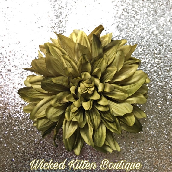 Pinup Hair Flower Tropical Hair Flower Green Hair Clip Etsy