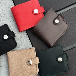 Billetera plegable para mujer, linda billetera minimalista pequeña para mujer, billetera pequeña de cuero, billetera de bolsillo, billetera para dama, billetera de cuero para mujer